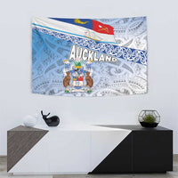New Zealand Auckland Tapestry Auckland's Flag and Coat of Arms - Koru Art Maori Pattern