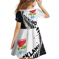 New Zealand Auckland Family Matching Tank Maxi Dress and Hawaiian Shirt Auckland's Emblem and Silver Ferns - Maori Art Tattoo LT03 - Polynesian Pride