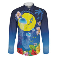Palau Jellyfish Family Matching Summer Maxi Dress and Hawaiian Shirt Ocean Heritage Tropical Plants - Polynesian Pride