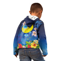 Palau Jellyfish Kid Hoodie Ocean Heritage Tropical Plants - Polynesian Pride