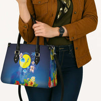 Palau Jellyfish Leather Bag Ocean Heritage Tropical Plants - Polynesian Pride