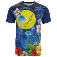 Palau Jellyfish T Shirt Ocean Heritage Tropical Plants - Polynesian Pride