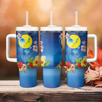 Palau Jellyfish Tumbler With Handle Ocean Heritage Tropical Plants - Polynesian Pride