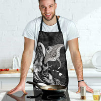 Hawaiian Manta Rays Apron Tribal Hibiscus Polynesian Tattoos Black Color - Polynesian Pride
