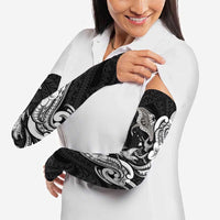 Hawaiian Manta Rays Arm Sleeves Tribal Hibiscus Polynesian Tattoos Black Color - Polynesian Pride