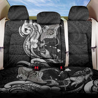 Hawaiian Manta Rays Back Car Seat Cover Tribal Hibiscus Polynesian Tattoos Black Color - Polynesian Pride
