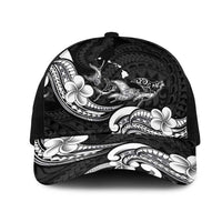Hawaiian Manta Rays Mesh Trucker Cap Tribal Hibiscus Polynesian Tattoos Black Color LT03 One Size Black Black - Polynesian Pride