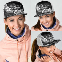 Hawaiian Manta Rays Mesh Trucker Cap Tribal Hibiscus Polynesian Tattoos Black Color LT03 - Polynesian Pride