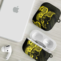 Hawaiian Manta Rays AirPods Case Tribal Hibiscus Polynesian Tattoos Yellow Color - Polynesian Pride