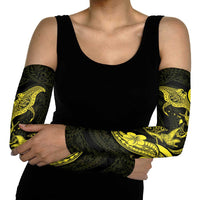 Hawaiian Manta Rays Arm Sleeves Tribal Hibiscus Polynesian Tattoos Yellow Color - Polynesian Pride