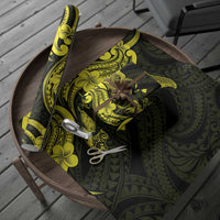 Hawaiian Manta Rays Wrapping Paper Tribal Hibiscus Polynesian Tattoos Yellow Color - Polynesian Pride