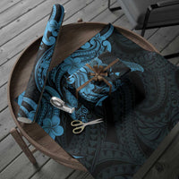 Hawaiian Manta Rays Wrapping Paper Tribal Hibiscus Polynesian Tattoos Blue Color - Polynesian Pride