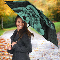 Hawaiian Manta Rays Umbrella Tribal Hibiscus Polynesian Tattoos Turquoise Color - Polynesian Pride