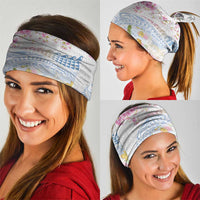 Hawaiian and Japanese Culture Together Neck Gaiter Tribal Motifs with Lei and Japanese Sakura Pattern