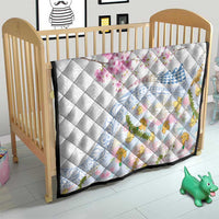 Hawaiian and Japanese Culture Together Quilt Tribal Motifs with Lei and Japanese Sakura Pattern