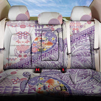 Hawaiian and Japanese Culture Together Back Car Seat Cover Tropical Honu with Japanese Elements Purple Color