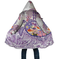 Hawaiian and Japanese Culture Together Cloak Tropical Honu with Japanese Elements Purple Color