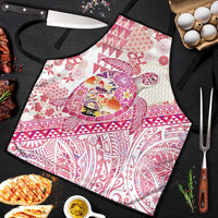 Hawaiian and Japanese Culture Together Apron Tropical Honu with Japanese Elements Pink Color LT03 Pink - Polynesian Pride