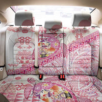 Hawaiian and Japanese Culture Together Back Car Seat Cover Tropical Honu with Japanese Elements Pink Color