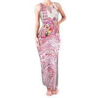 Hawaiian and Japanese Culture Together Family Matching Tank Maxi Dress and Hawaiian Shirt Tropical Honu with Japanese Elements Pink Color