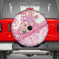 Hawaiian and Japanese Culture Together Spare Tire Cover Tropical Honu with Japanese Elements Pink Color