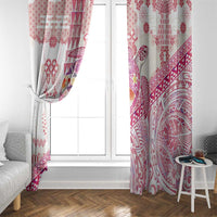 Hawaiian and Japanese Culture Together Window Curtain Tropical Honu with Japanese Elements Pink Color