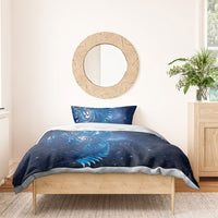 Aotearoa New Zealand New Year Bedding Set Tribal Koru Tattoo Blue Galaxy Maori Silver Fern LT03 - Polynesian Pride