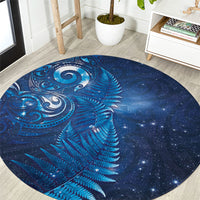 Aotearoa New Zealand New Year Round Carpet Tribal Koru Tattoo Blue Galaxy Maori Silver Fern LT03 Blue - Polynesian Pride