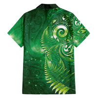 Aotearoa New Zealand New Year Family Matching Summer Maxi Dress and Hawaiian Shirt Tribal Koru Tattoo Green Galaxy Maori Silver Fern LT03 - Polynesian Pride
