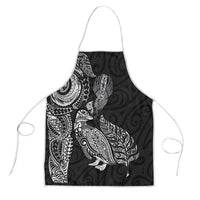 Aotearoa Moko Tribal Tattoo Apron New Zealand Maori Penguin and Fantail Black Color LT03 Black - Polynesian Pride