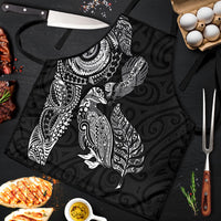 Aotearoa Moko Tribal Tattoo Apron New Zealand Maori Penguin and Fantail Black Color LT03 Black - Polynesian Pride