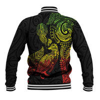Aotearoa Moko Tribal Tattoo Baseball Jacket New Zealand Maori Penguin and Fantail Reggae Style LT03 - Polynesian Pride