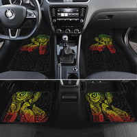 Aotearoa Moko Tribal Tattoo Car Mats New Zealand Maori Penguin and Fantail Reggae Style LT03 Set 4pcs Multicolor - Polynesian Pride