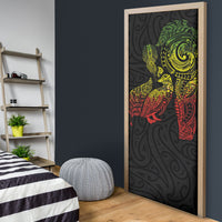 Aotearoa Moko Tribal Tattoo Door Cover New Zealand Maori Penguin and Fantail Reggae Style LT03 - Polynesian Pride