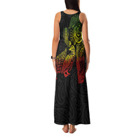 Aotearoa Moko Tribal Tattoo Family Matching Tank Maxi Dress and Hawaiian Shirt New Zealand Maori Penguin and Fantail Reggae Style LT03 - Polynesian Pride