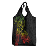 Aotearoa Moko Tribal Tattoo Grocery Bag New Zealand Maori Penguin and Fantail Reggae Style LT03 - Polynesian Pride