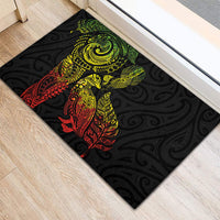 Aotearoa Moko Tribal Tattoo Rubber Doormat New Zealand Maori Penguin and Fantail Reggae Style LT03 - Polynesian Pride