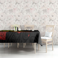 Aotearoa Moko Tribal Tattoo Tablecloth New Zealand Maori Penguin and Fantail Reggae Style LT03 - Polynesian Pride