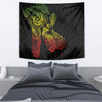 Aotearoa Moko Tribal Tattoo Tapestry New Zealand Maori Penguin and Fantail Reggae Style LT03 - Polynesian Pride