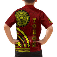 Kolisi Tonga Atele Family Matching Off Shoulder Maxi Dress and Hawaiian Shirt Ngatu and Polynesian Pattern LT03 - Polynesian Pride