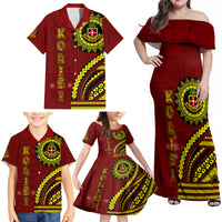 Kolisi Tonga Atele Family Matching Off Shoulder Maxi Dress and Hawaiian Shirt Ngatu and Polynesian Pattern LT03 - Polynesian Pride