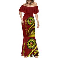 Kolisi Tonga Atele Mermaid Dress Ngatu and Polynesian Pattern