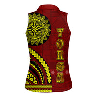 Kolisi Tonga Atele Women Sleeveless Polo Shirt Ngatu and Polynesian Pattern LT03 - Polynesian Pride