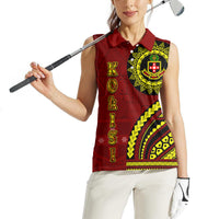 Kolisi Tonga Atele Women Sleeveless Polo Shirt Ngatu and Polynesian Pattern LT03 - Polynesian Pride