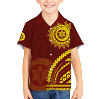 Tonga High School Family Matching Off Shoulder Maxi Dress and Hawaiian Shirt Ngatu and Polynesian Pattern