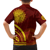 Tonga High School Family Matching Off Shoulder Short Dress and Hawaiian Shirt Ngatu and Polynesian Pattern LT03 - Polynesian Pride