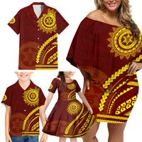Tonga High School Family Matching Off Shoulder Short Dress and Hawaiian Shirt Ngatu and Polynesian Pattern LT03 - Polynesian Pride