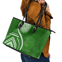 Liahona High School Leather Tote Bag Ngatu and Polynesian Pattern