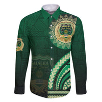 Saineha High School Family Matching Mermaid Dress and Hawaiian Shirt Ngatu and Polynesian Pattern LT03 Dad's Shirt - Long Sleeve Green - Polynesian Pride