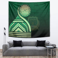 Saineha High School Tapestry Ngatu and Polynesian Pattern LT03 Green - Polynesian Pride